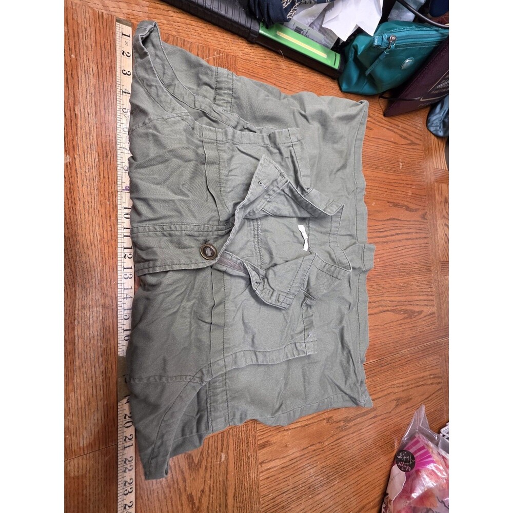 Maurices Plus Size XXL Green 100% Cotton Vest Button Down Sinch Waist - Picture 3 of 7